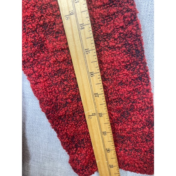 DONCASTER Women's Red Textured Merino Wool Blend Button Front Cardigan Sweater L - Picture 3 of 9